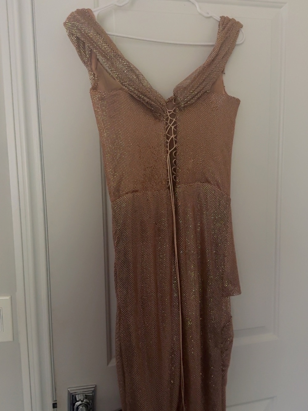 Gold Off-Shoulder Evening Gown - Picture 5 of 5